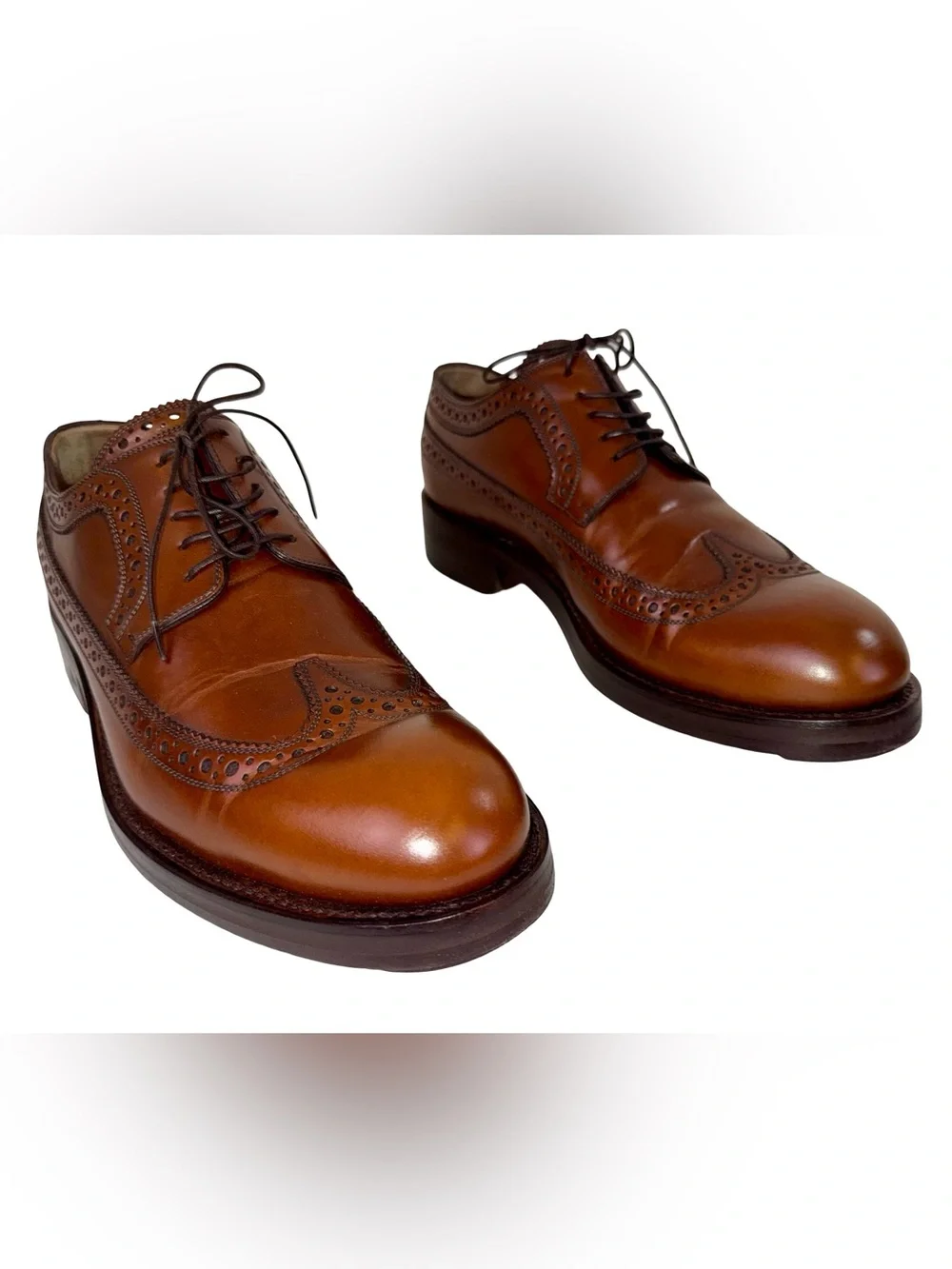 LOUIS VUITTON BROWN LEATHER BROGUES DERBY SHOES